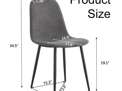 Modern Medieval Style Cushioned Side Chairs Set With Metal Legs For Kitchens