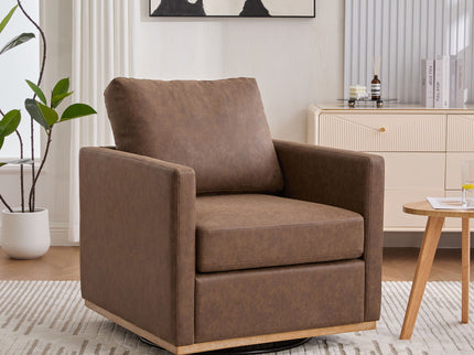 Modern Upholstered Square Swivel Accent Chair With 360 Degree Rotation