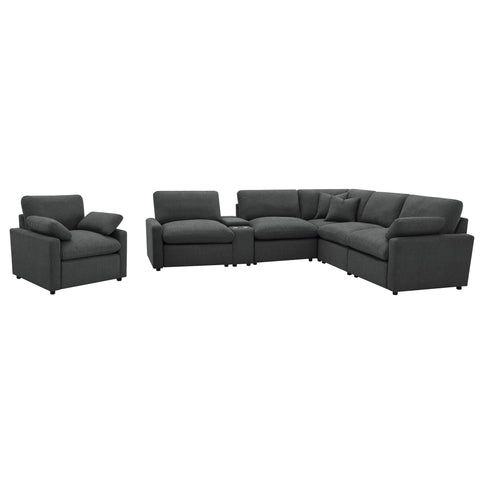 Hollander - 6 Piece Modular Power Reclining Sectional - Dark Gray