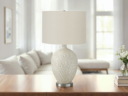 Lighting, Table Lamp, Ceramic, Contemporary - Cream