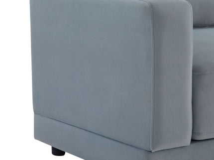 Modern Square Arm Sofa With Soft Fabric Upholstery, Deep Cushions