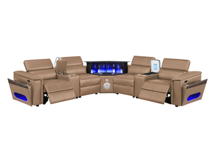 Nova - Sectional With Bluetooth Speaker, LED And Lifting Wine Cabinet