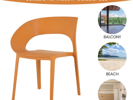 4 Piece Set Of Modern Designed Single Chairs With Long Table