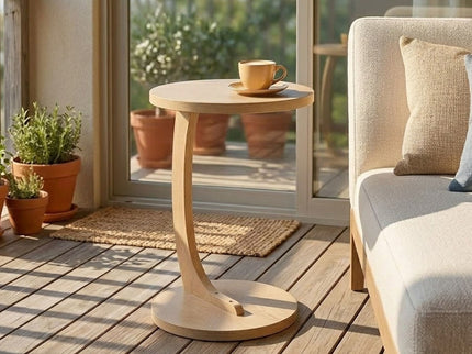 C - Shaped End Table With Sturdy Base