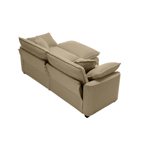 Oversized Modular Cushion Sofa With Ottoman, Low Back, Deep Seating Sofa Set