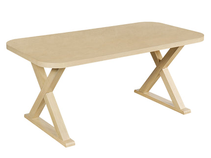 Dining Table With X-Shaped Legs, Rectangular Indoor - Natural