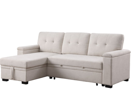 Lucca II - 84.5"W Reversible Sleeper Sectional Sofa with Storage Chaise