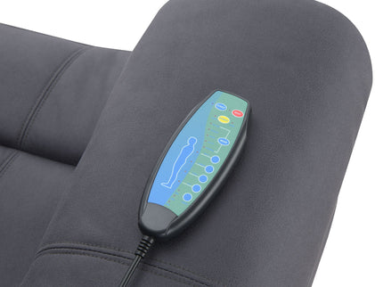 Domana - Polished Microfiber Power Nirion Recliner With Lift Heating Massage Chair - Dark Blue