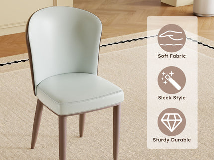 Dining Chair With Carbon Steel Legs, Comfortable Seating, (Set of 2) - White