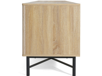 4 Door TV Cabinet, 2 Storage Spaces, Adjustable Shelves