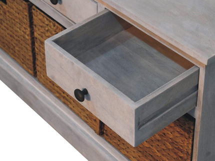 Basket Storage Cabinet - Gray Ash