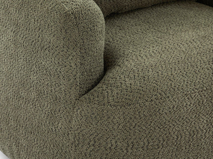 360° Swivel Barrel Sofa Chair With Throw Pillow, Upholstered Accent Chair