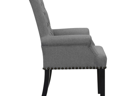 Tufted Arm Chair With Nailhead Trim