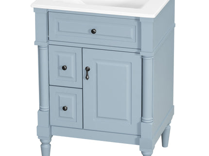 Freestanding Bathroom Vanity With Sink, Adjustable Shelf & Flip Drawer