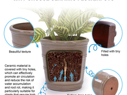 3 Pieces Flowerpot, Planter For Patio, Garden Or Windowsills