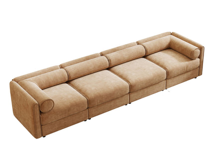 Stylish Sofa With Storage Seat And Cylindrical Backrest