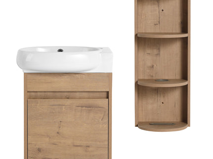 Wall Mounted Bathroom Vanity With Sink And Storage Rack, Soft Close Doors