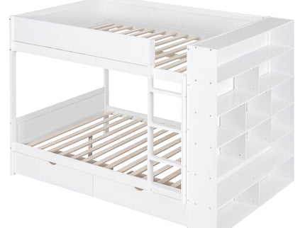 Bunk Bed With 2 Drawers And Multi Layer Cabinet