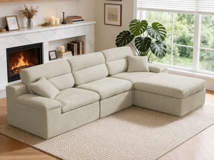 Corner Chaise Sofa With High Backrest