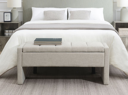 Modern Upholstered Large Bed End Bench With Storage