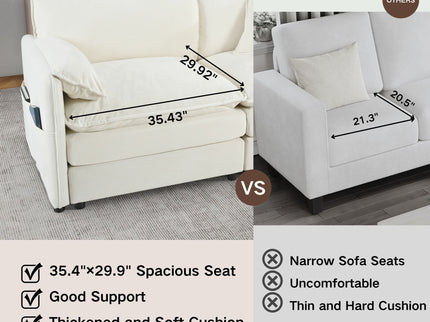 Modern Comfy Deep Seat Modular Sectional Sofa Cloud Couch With Ottoman