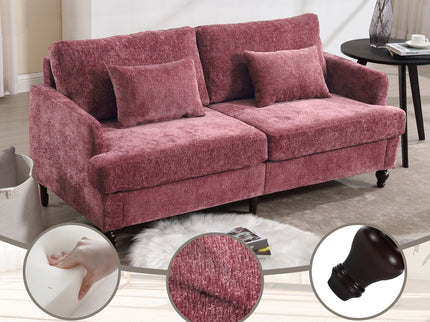 Mid Century Modern Fabric Loveseat Sofa, 2 Seat Upholstered Couch