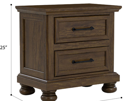 2 Drawer Nightstand With USB Charging Station