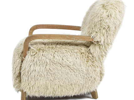 Enchante - New Zealand Sheepskin Accent Arm Chair - Taupe / Natural