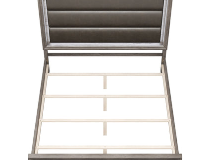 Bed With Horizontal Tufting Headboard