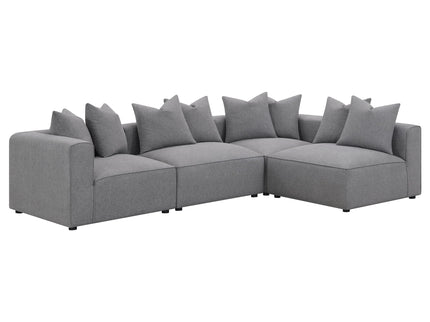 Amherst - Armless Chair With Accent Pillow - Gray