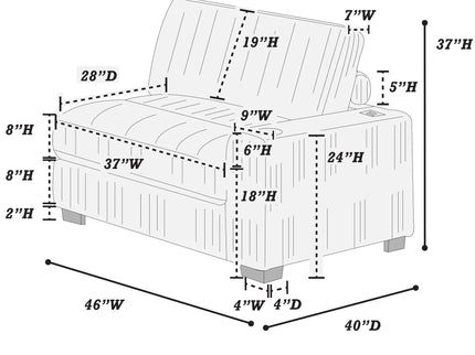 6 Piece Modular U Sectional Sofa Set With USB Cup Holder, Low Leg - Black