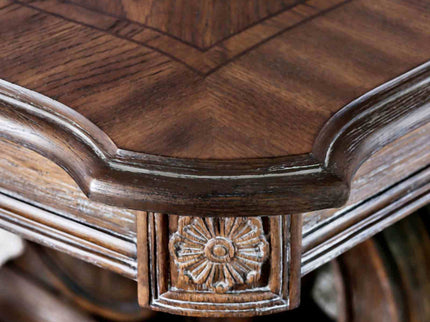 Dining Table With Expandable Leaf And Trestle Base Dining Room - Natural / Rustic