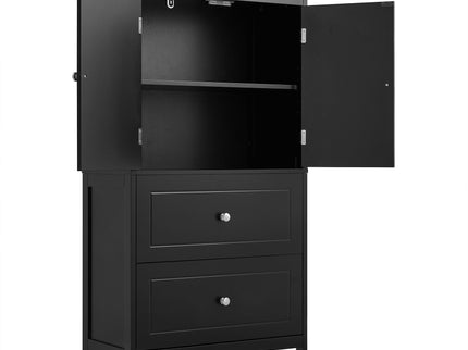 Bathroom Storage Cabinet With 2 Doors And Drawers, Adjustable Shelf