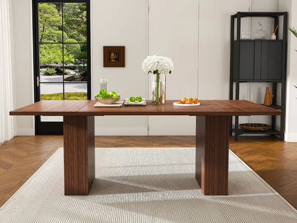 Rectangular Dining Table With Storage Base - Walnut