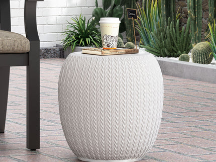 Outdoor Lightweight, Concrete Side Table - Antique White