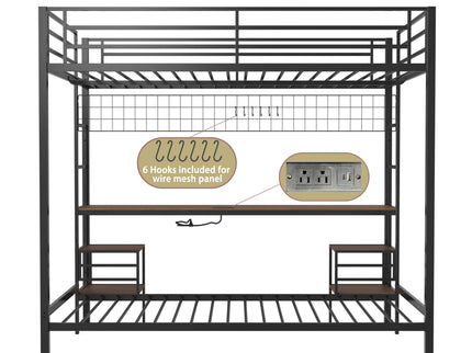 Ethan - Bunk Bed With Desk, Charging Station, Storage Shelves