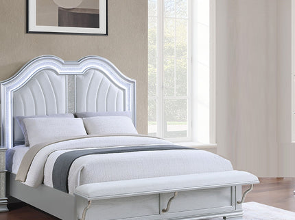 Elegant Bed With Built In Footboard Bench, USB