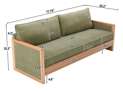 Modern 3 Seater Sofa With Armrests, Living Room Couch
