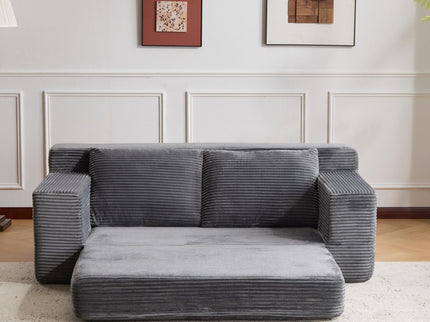 Comfortable Deep Seat Loveseat Sofa Bed, Reversible Cushion With Pillows