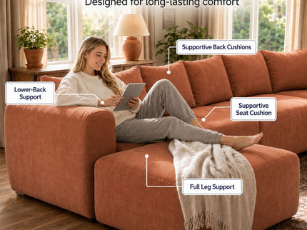 8 Seater U-Shaped Couch With Ottoman