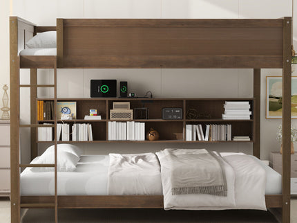 Bunk Bed With Storage Cabinets And USB Ports