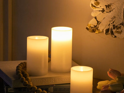 LED Candles With Remote Timer (Set of 3) - White