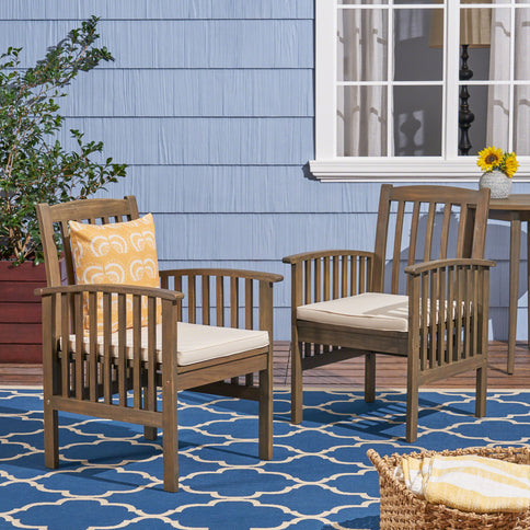 Casa - Acacia Dining Chair Set With Cushions,