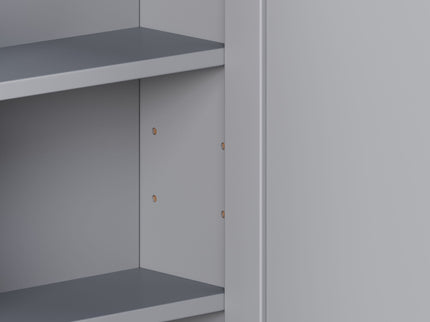 Bathroom Wall Storage Cabinet With Mirror And Adjustable Shelf, 6 Open Shelves