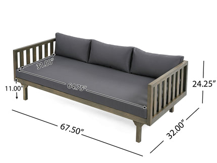 Claremont - 3 Seater Daybed Teak Acacia Wood Water Resistant Cushions