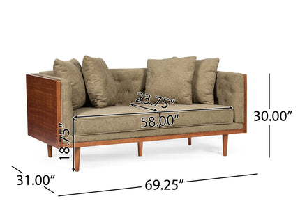 Retro Modern Loveseat With Button Tufted Upholstery