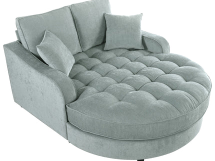 Modern Chaise Lounge Upholstered Sofa Couch With Tufted Seat And Detachable Pillows For Living Room