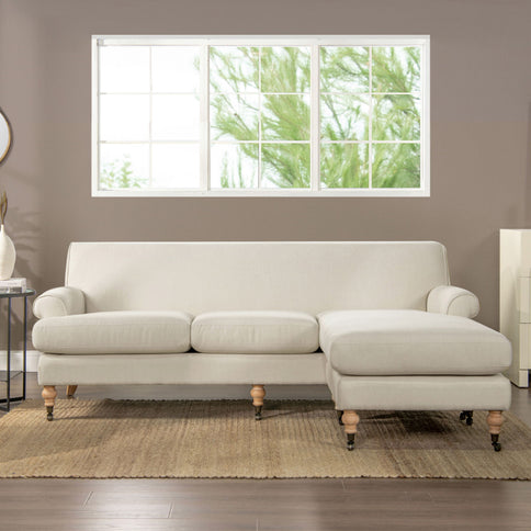 Alana - L-Shape Reversible Sectional Sofa - Light Beige