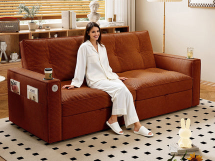 2 In 1 Convertible Sofa Bed For Living Rooms