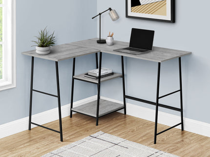 Computer Desk, Home Office, Corner, Storage Shelves, L Shape, Work, Laptop, Contemporary, Modern